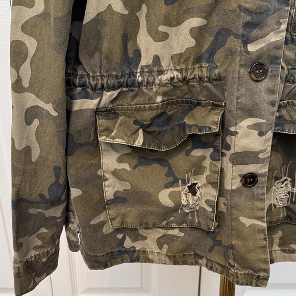 Women’s LoveTree Camouflage Utility Jacket Olive Green Camo Sz L - Picture 4 of 15